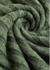 Olive Green tops,Plain Color tops,ROTITA Button Olive Green Round Neck Long Sleeve T Shirt