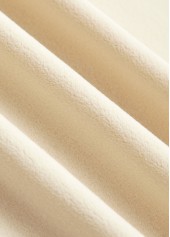 Beige plus size,Plain Color plus size,ROTITA Plus Size Embroidery Beige Round Neck T Shirt