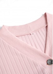 Light Pink tops,Plain Color tops,ROTITA Lace Light Pink Long Sleeve Button Coat