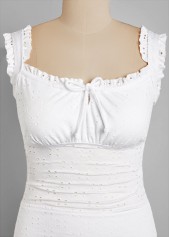 White swimwear,Plain Color swimwear,ROTITA Ruched Bandeau White One Piece Swimwear