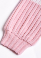 Light Grey plus size,Contrast Color plus size,ROTITA Plus Size Patchwork Light Grey Round Neck Sweatshirt