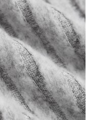 Light Grey plus size,Contrast Color plus size,ROTITA Plus Size Patchwork Light Grey Round Neck Sweatshirt