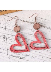 Coral jewelry,Heart jewelry,Heart Design Hollow Coral Wood Earrings
