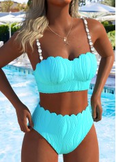 Hellblaues Rotita-Bikini-Set mit Bandeau-Detail