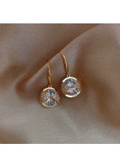 Golden jewelry,Geometric jewelry,Round Design Golden Geometric Alloy Earrings