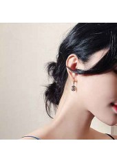 Golden jewelry,Geometric jewelry,Round Design Golden Geometric Alloy Earrings