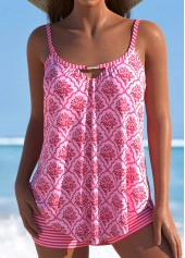 Rotita – Tankini-Set mit Cut-outs und Blumenmuster in Pink