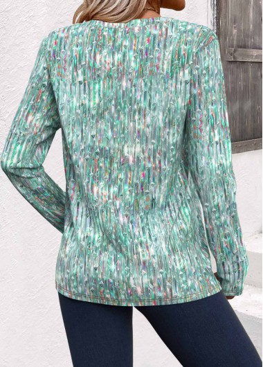 Sage Green plus size,Dazzle Colorful plus size,ROTITA Plus Size Sage Green Dazzle Colorful Print T Shirt