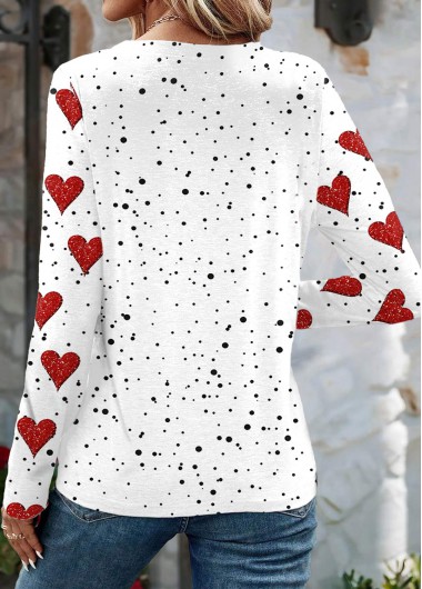 White plus size,Valentine's Day plus size,ROTITA Plus Size White Valentine's Day Print T Shirt