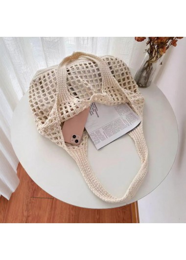 Beige accessories,Plain Color accessories,Beige Polyester Material Open Shoulder Bag