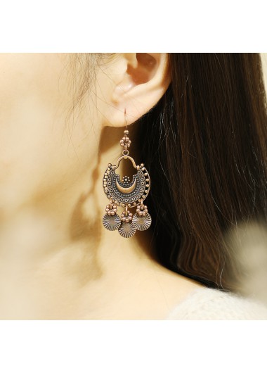 Light Coffee jewelry,Tribal jewelry,Light Coffee Alloy Tribal Geometric Earrings