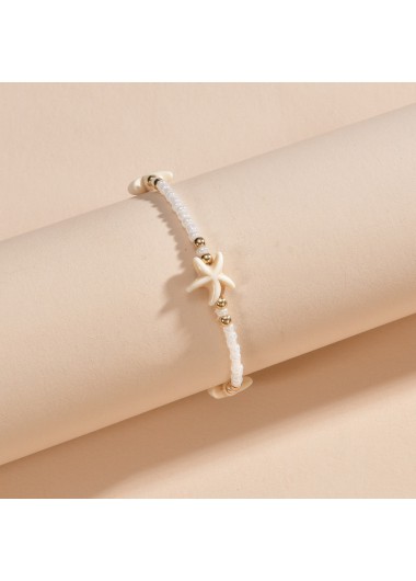 White jewelry,White Color Pearl Design Starfish Anklet