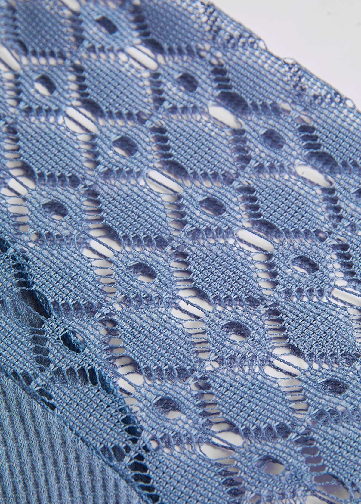 Dusty Blue tops,Plain Color tops,ROTITA Lace Patchwork Dusty Blue V Neck T Shirt