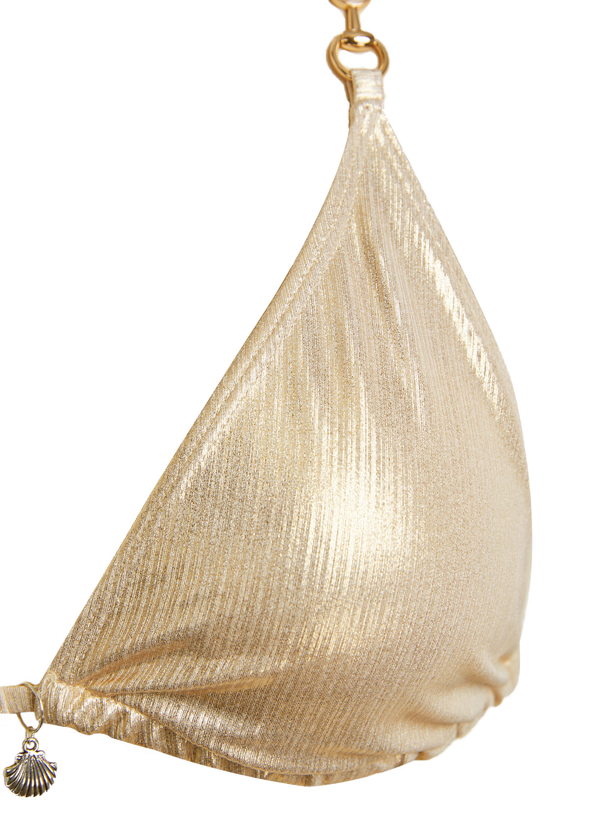 Champagne swimwear,Plain Color swimwear,ROTITA Champagne Lace Up Detail Bikini Set