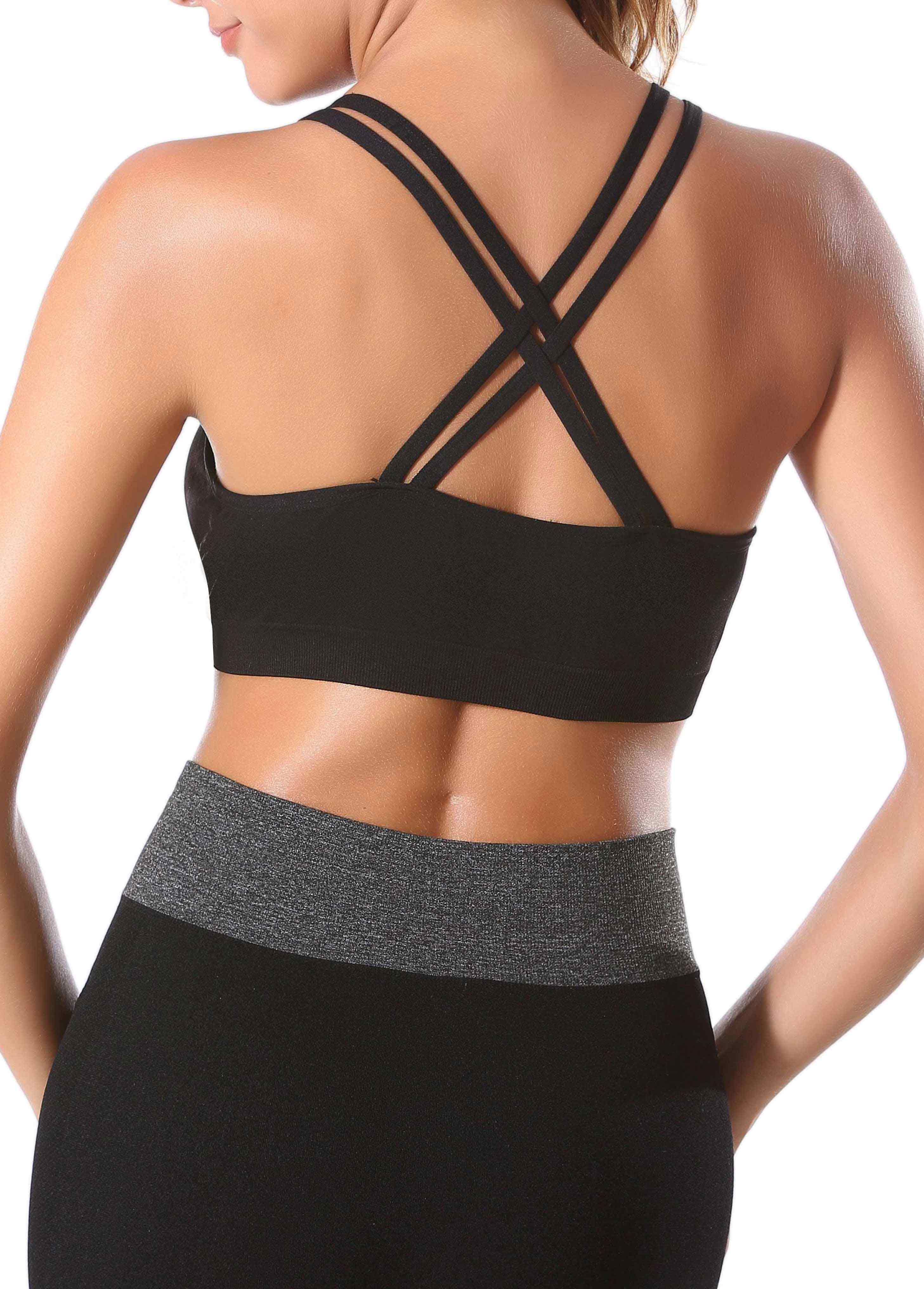 Black intimates,Plain Color intimates,Black Scoop Neck Criss Cross Bra