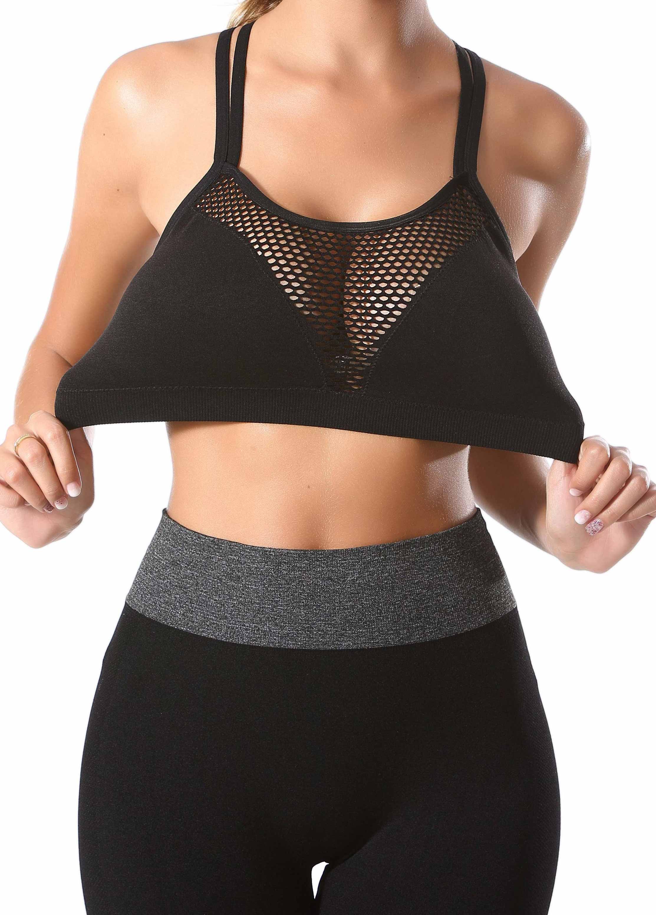 Black intimates,Plain Color intimates,Black Scoop Neck Criss Cross Bra