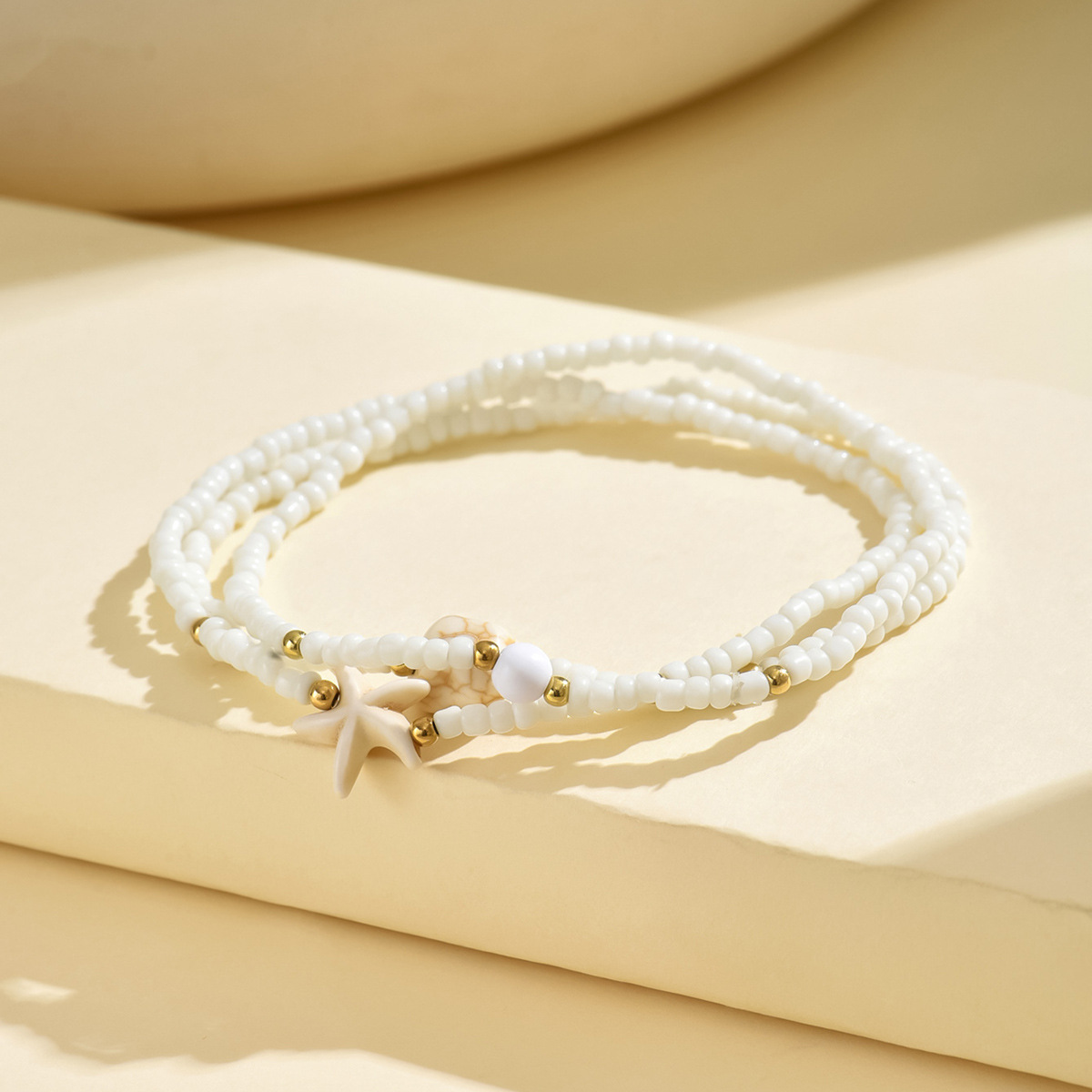 White jewelry,Glass Detail White Color Star Anklets