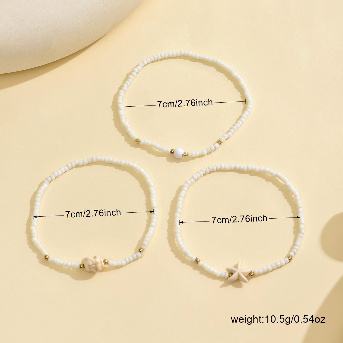 White jewelry,Glass Detail White Color Star Anklets