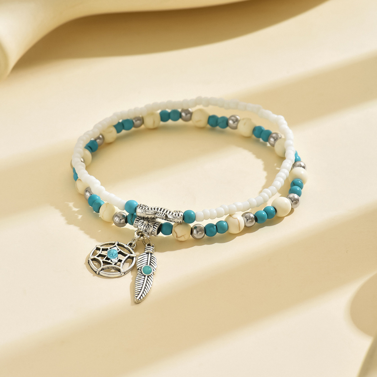 White jewelry,White Color Round Polyresin Material Anklet
