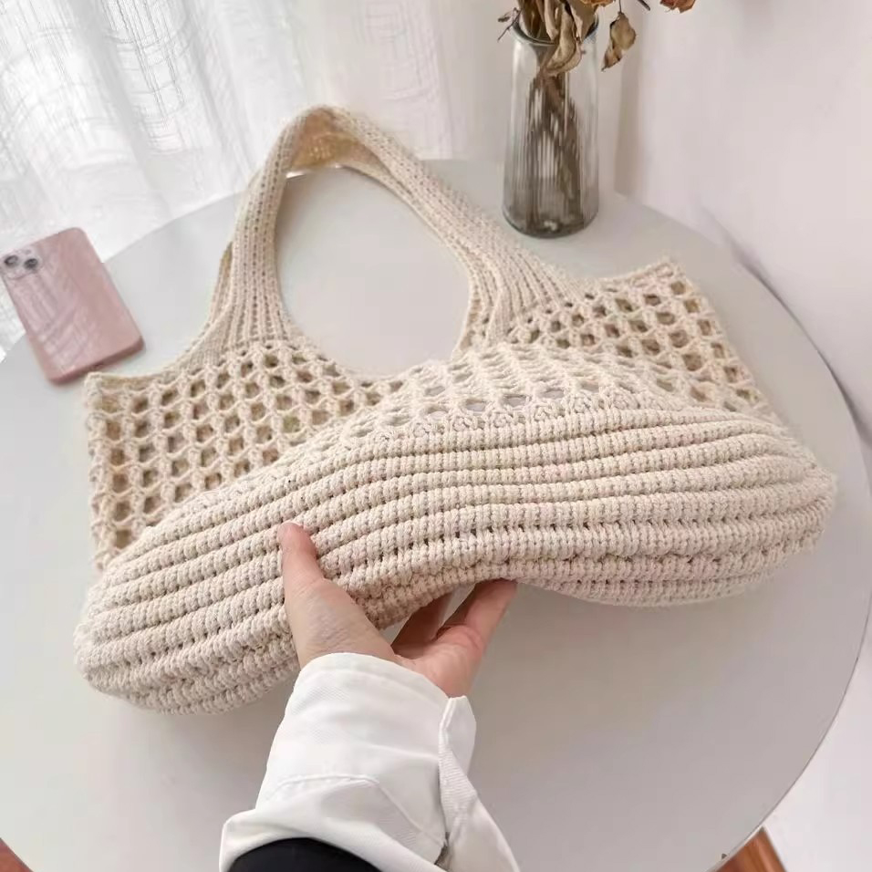 Beige accessories,Plain Color accessories,Beige Polyester Material Open Shoulder Bag