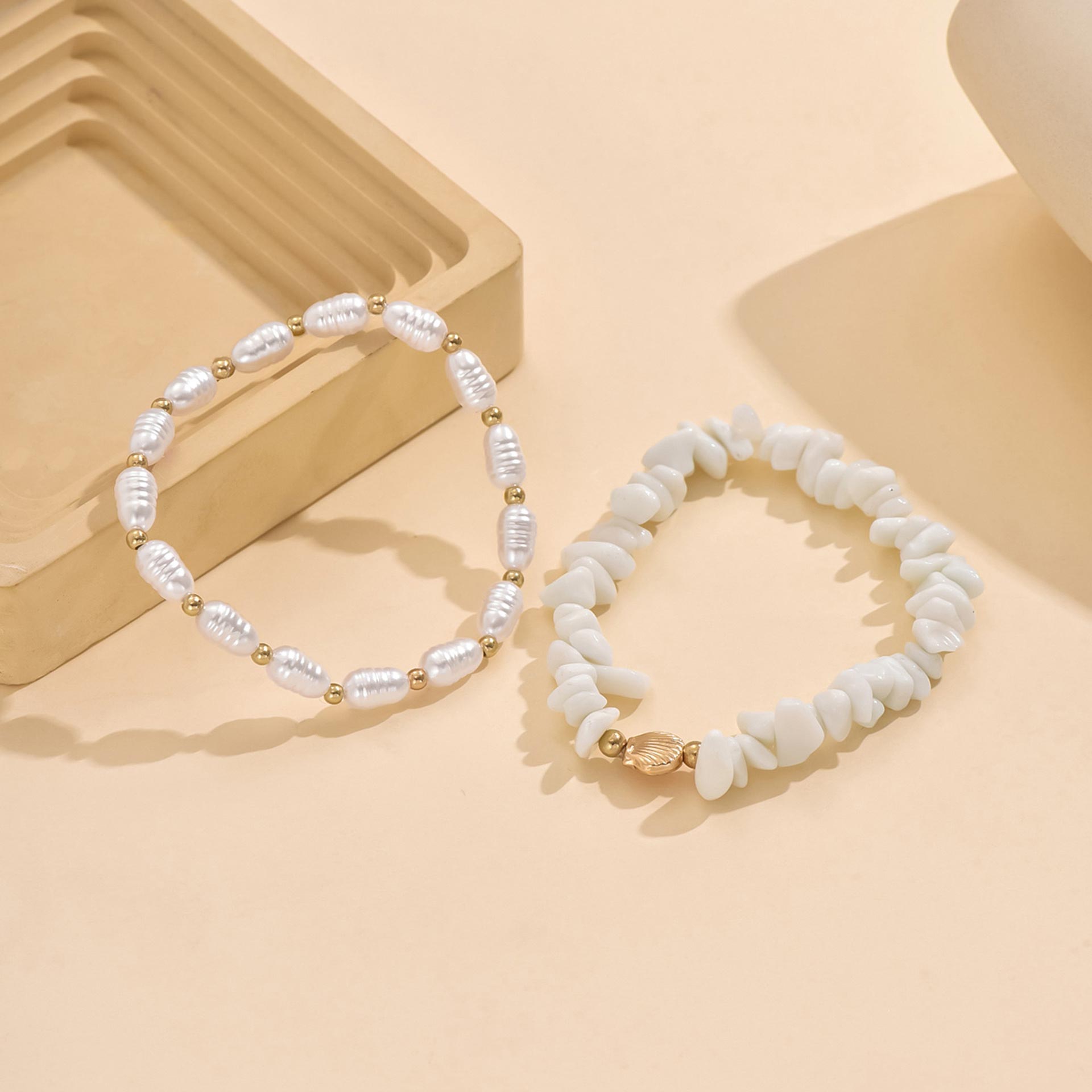 White jewelry,Imitation Pearl Design White Color Bracelet