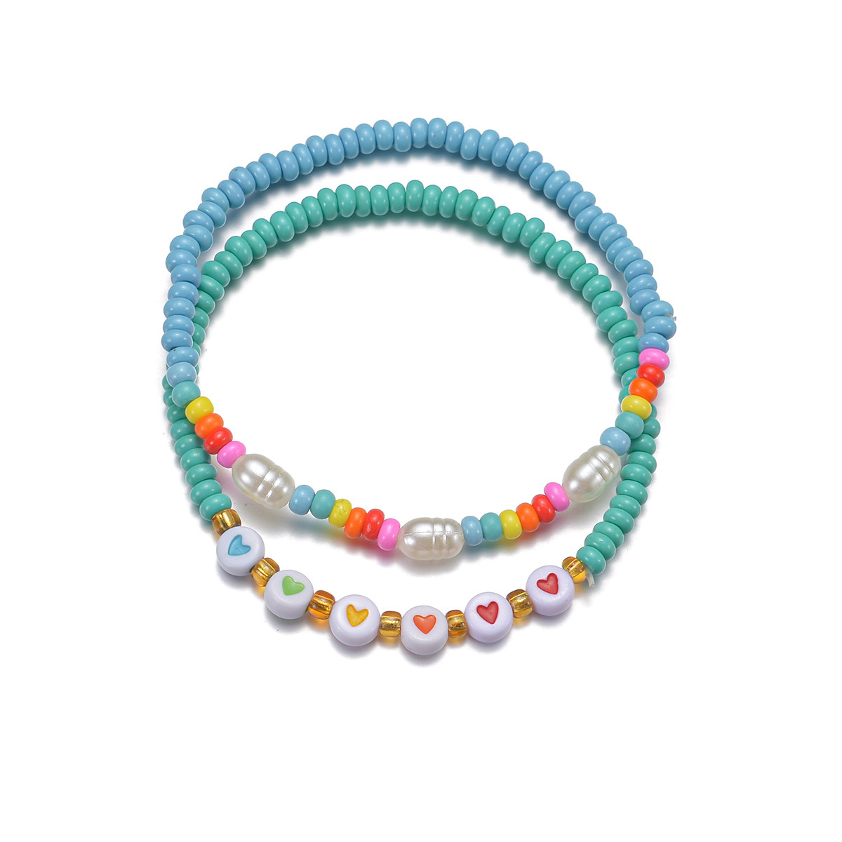 Polyresin Detail Multi Color Elastic Anklet