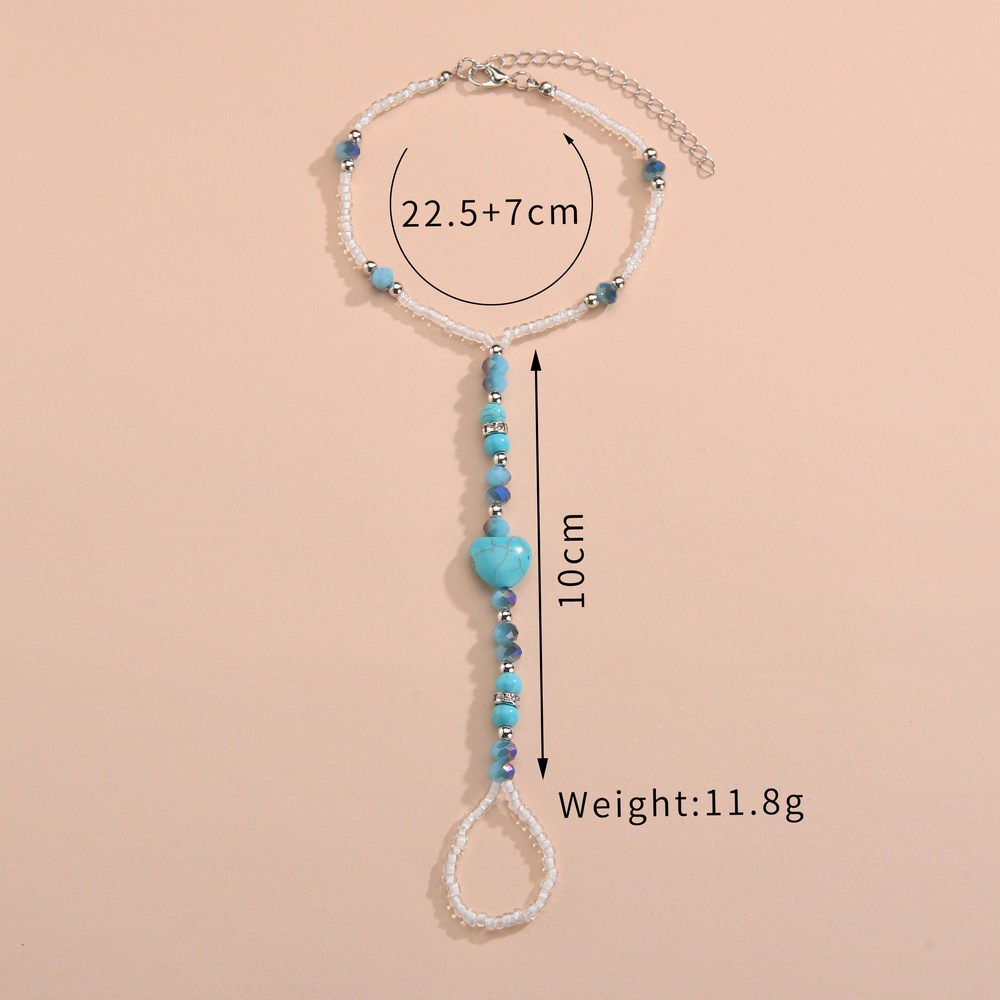 Mint Green jewelry,Heart Mint Color Green Turquoise Anklet