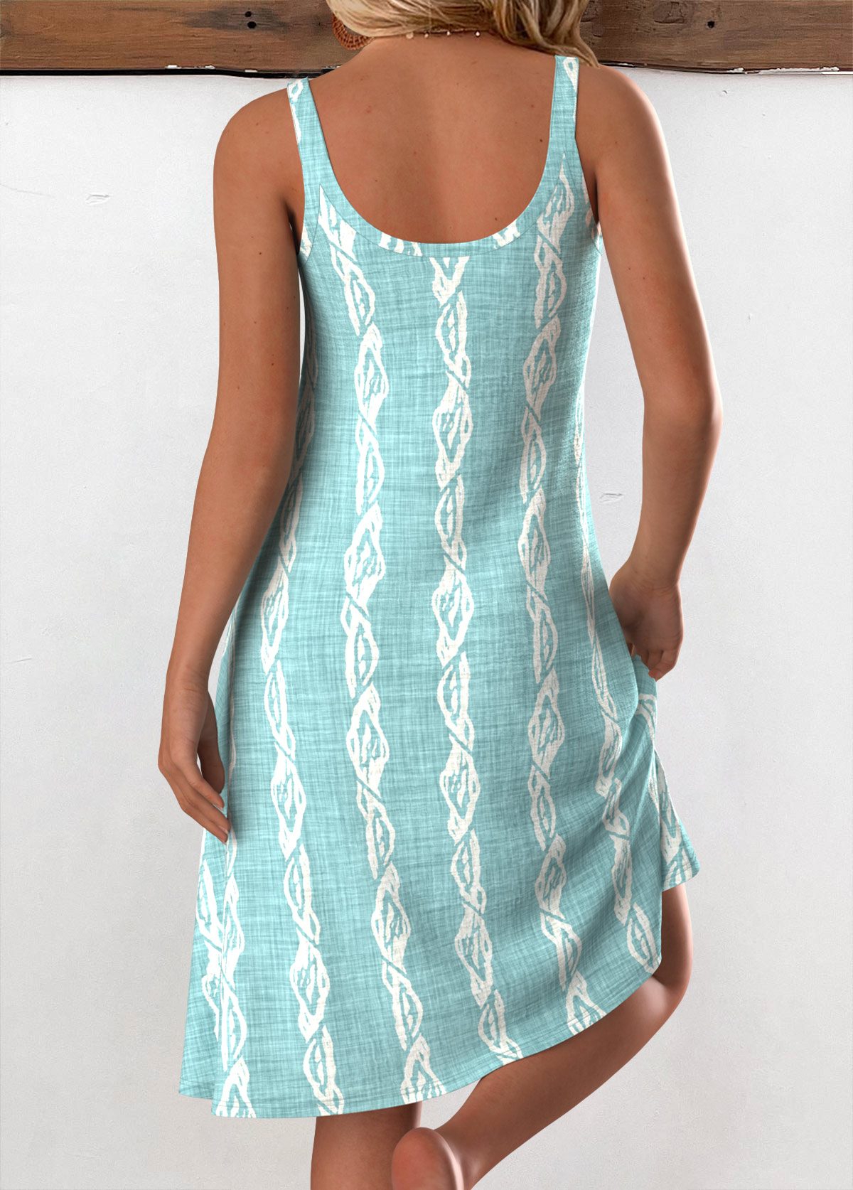 Mint Green plus size,Animal Print plus size,ROTITA Plus Size Circular Ring Mint Green A Line Dress