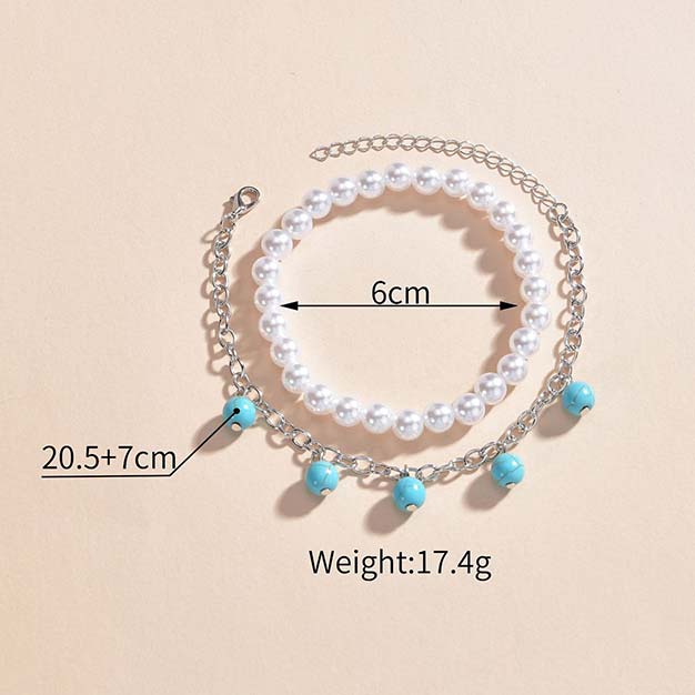 Mint Green jewelry,Mint Green Color Polyresin Material Anklets