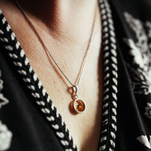 Orange jewelry,Geometric jewelry,Round Bohemian Geometric Orange Alloy Necklace