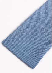 Dusty Blue tops,Plain Color tops,ROTITA Lace Patchwork Dusty Blue V Neck T Shirt