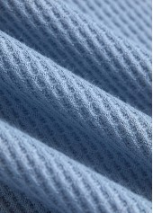 Dusty Blue tops,Plain Color tops,ROTITA Lace Patchwork Dusty Blue V Neck T Shirt