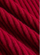 Wine Red dresses,Contrast Color dresses,Everyday dresses,Casual dresses,ROTITA Fake 2in1 Wine Red A Line Dress