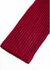 Wine Red dresses,Contrast Color dresses,Everyday dresses,Casual dresses,ROTITA Fake 2in1 Wine Red A Line Dress