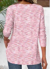 Light Pink tops,Other tops,ROTITA Button Light Pink V Neck Long Sleeve T Shirt