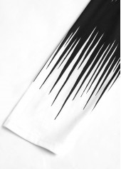 Black tops,White tops,Ombre tops,Geometric tops,Striped tops,Chevron tops,ROTITA Patchwork Ombre Black V Neck Long Sleeve T Shirt