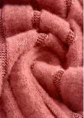 Dusty Pink tops,Plain Color tops,ROTITA Patchwork Dusty Pink V Neck Long Sleeve Sweatshirt