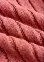 Dusty Pink tops,Plain Color tops,ROTITA Patchwork Dusty Pink V Neck Long Sleeve Sweatshirt