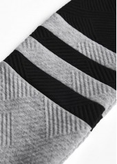 Light Grey tops,Contrast Color tops,ROTITA Button Light Grey Split Neck Long Sleeve Sweatshirt