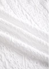 White tops,Plain Color tops,ROTITA Lace White Long Sleeve Pocket Coat