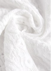 White tops,Plain Color tops,ROTITA Lace White Long Sleeve Pocket Coat