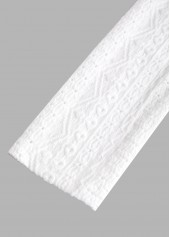 White tops,Plain Color tops,ROTITA Lace White Long Sleeve Pocket Coat