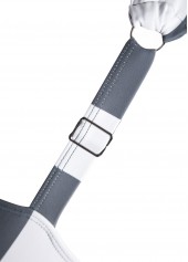 Grey swimwear,Striped swimwear,Geometric swimwear,ROTITA Criss Cross Grey Striped One Piece Swimwear