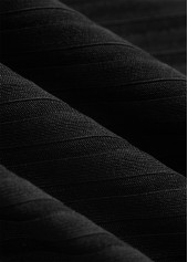 Black swimwear,Striped swimwear,Geometric swimwear,ROTITA Contrast Binding Black Striped Tankini Set