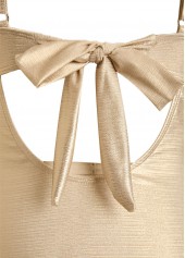 Champagne swimwear,Plain Color swimwear,ROTITA Hot Stamping Champagne One Piece Swimwear