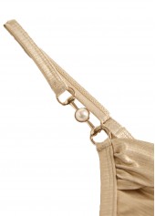 Champagne swimwear,Plain Color swimwear,ROTITA Hot Stamping Champagne One Piece Swimwear