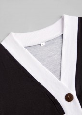 Multi Color plus size,Geometric plus size,ROTITA Plus Size Button Multi Color Geometric Print Coat