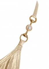 Champagne swimwear,Plain Color swimwear,ROTITA Champagne Lace Up Detail Bikini Set