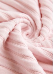 Light Pink tops,Contrast Color tops,ROTITA Button Light Pink Split Neck Long Sleeve Sweatshirt