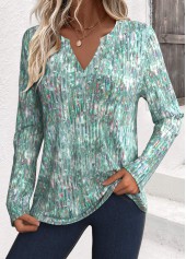 Sage Green plus size,Dazzle Colorful plus size,ROTITA Plus Size Sage Green Dazzle Colorful Print T Shirt